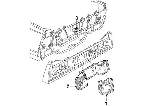 1989 Chevy Celebrity Backup & License Lamps Diagram