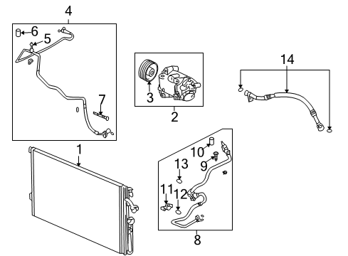 2009 Pontiac G5 A/C Condenser, Compressor & Lines Diagram