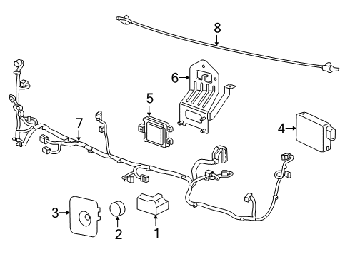 2020 Cadillac CT6 Electrical Components - Front Bumper Diagram