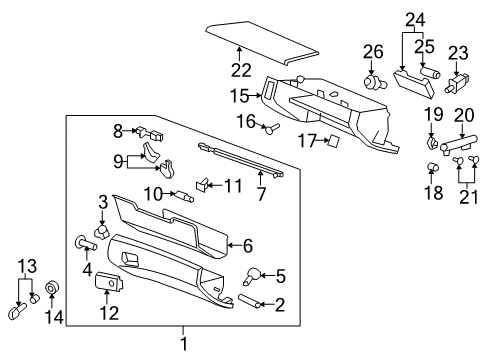 2008 Pontiac G8 Glove Box Diagram