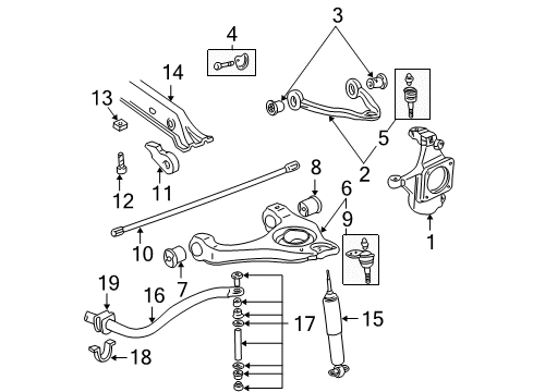 2000 GMC Yukon XL 2500 Arm Kit,Front Upper Control Diagram for 12477521