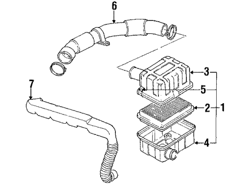 1985 Chevy Chevette ELEMENT, Air Cleaner Intake Diagram for 8996587