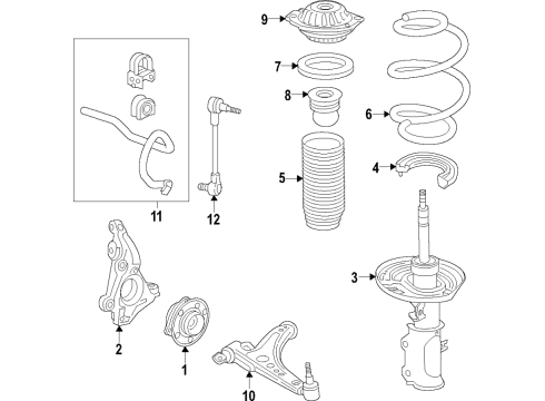 2018 Buick Regal Sportback Front Suspension Strut Assembly Diagram for 84466136