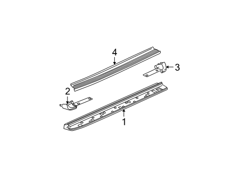 2004 Cadillac Escalade EXT Exterior Trim - Pillars, Rocker & Floor Diagram