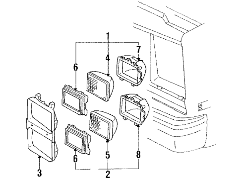 1984 GMC C3500 Headlamps, Electrical Diagram 1 - Thumbnail