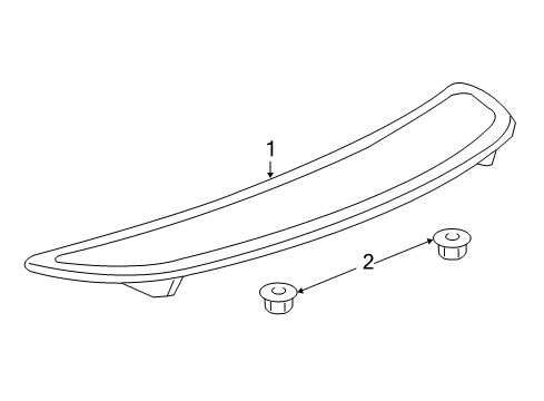 2006 Chevy Cobalt Spoiler Kit,Note:Sedan,Red (74U) Diagram for 12499790