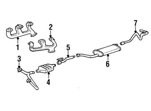 1994 GMC K2500 Exhaust Components, Exhaust Manifold Diagram 1 - Thumbnail