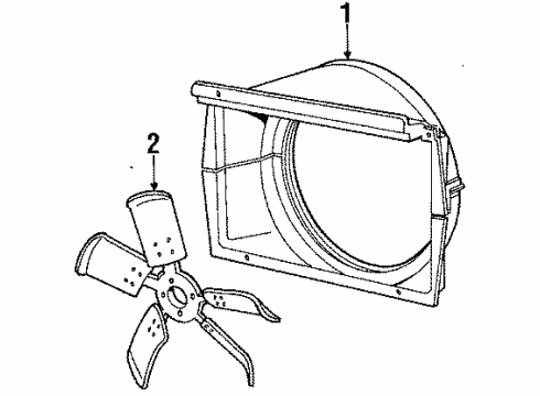 1986 Chevy K5 Blazer Blade Assembly, Fan Diagram for 14077274