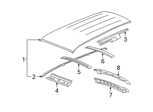 2011 Chevy HHR Roof & Components Diagram