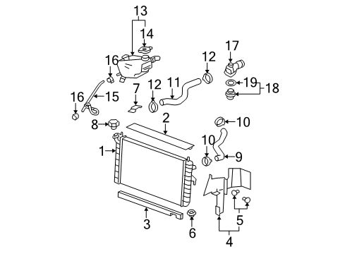 2007 Buick Lucerne Coolant Recovery Reservoir Hose Diagram for 10365401