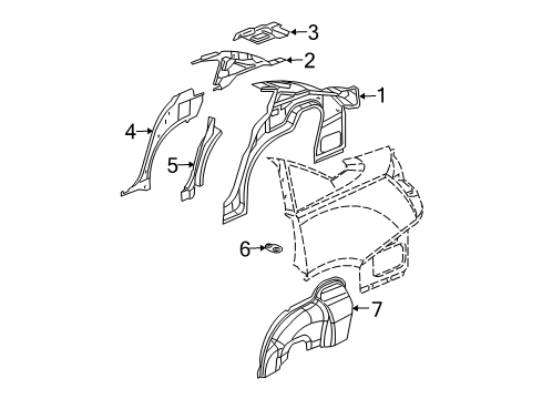 2007 Saturn Ion Reinforcement Asm,Rear Side Door Lock Striker Diagram for 22686511