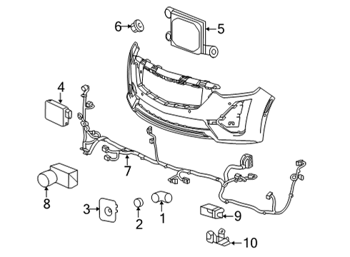 2023 Cadillac CT5 Harness Assembly, Front Object Alarm Sen Wrg Diagram for 84644173