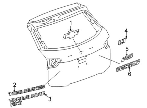 2023 Chevy Trailblazer Plate Assembly, L/Gate Veh & Tr Lvl Na Diagram for 42764320