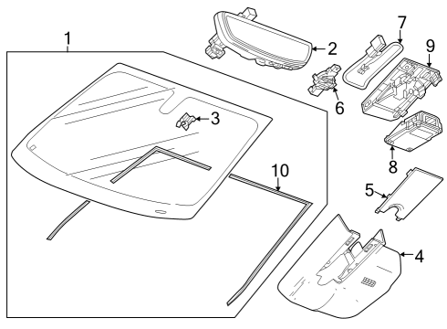 2019 Cadillac XT4 Wiper & Washer Components Diagram 3 - Thumbnail