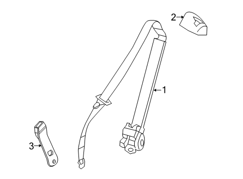 2003 Chevy SSR Driver Seat Belt Kit (Retractor Side)(W/ Pre, Tensioner) Diagram for 15796349