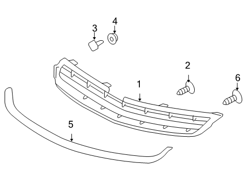 2009 Saturn Vue Front Bumper - Grille & Components Diagram