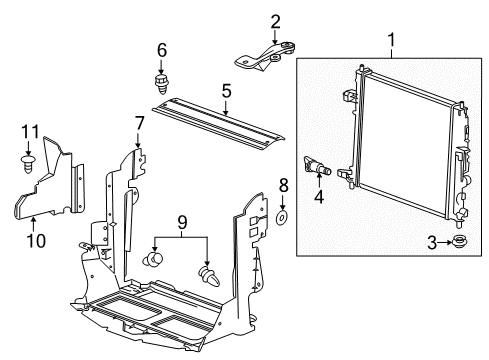 2021 Chevy Camaro Radiator & Components Diagram 1 - Thumbnail