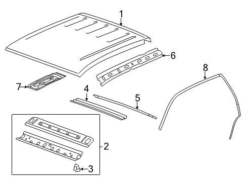 2011 GMC Sierra 3500 HD Roof & Components Diagram 3 - Thumbnail