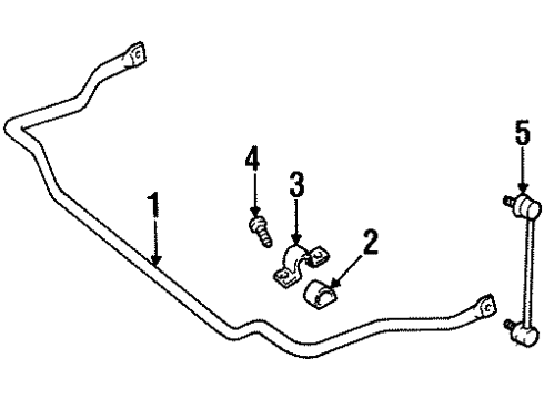 2000 Cadillac Catera Stabilizer Bar & Components - Front Diagram