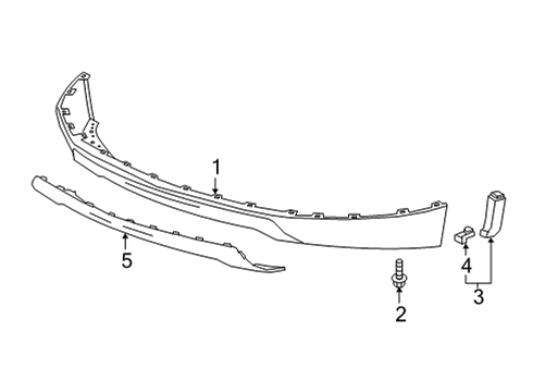 2022 Cadillac XT5 FASCIA-FRT BPR LWR *BLACK Diagram for 85598412