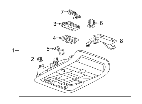 2020 Cadillac XT6 Console Assembly, Rf *Maple Sugar Diagram for 84623894