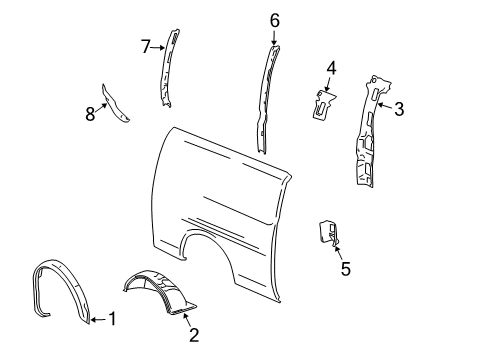 2006 GMC Savana 2500 Inner Structure - Side Panel Diagram 5 - Thumbnail