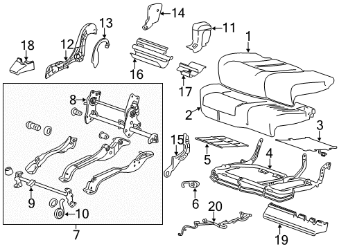 2010 Cadillac SRX Cover, Rear Seat Track Rear Inboard *Shale Diagram for 20887292