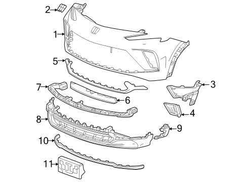 2024 Buick Encore GX FASCIA-FRT BPR LWR Diagram for 42771023