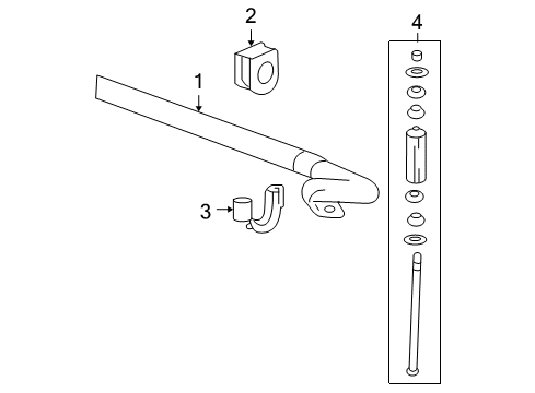 2012 GMC Yukon Stabilizer Bar & Components - Front Diagram 2 - Thumbnail