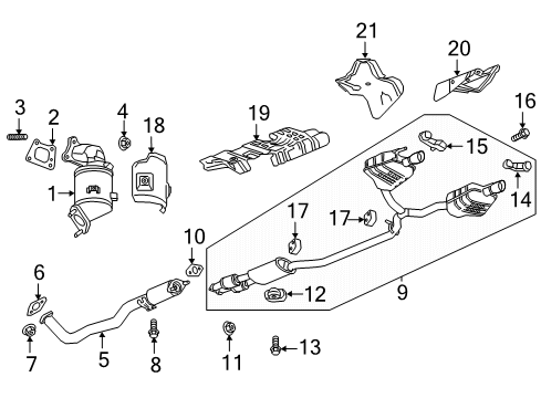 2023 GMC Acadia Exhaust Components Diagram 2 - Thumbnail