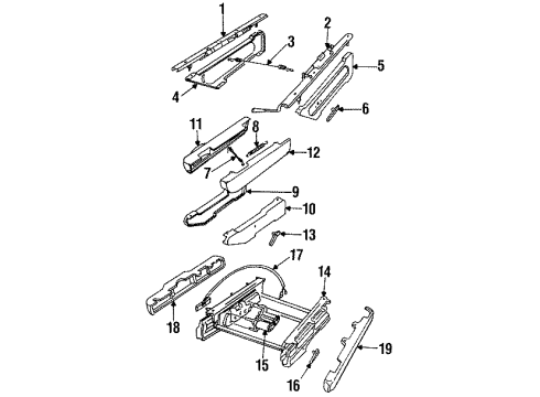 1992 Chevy Lumina APV Motor,Driver Seat Adjuster Actuator Diagram for 12506350