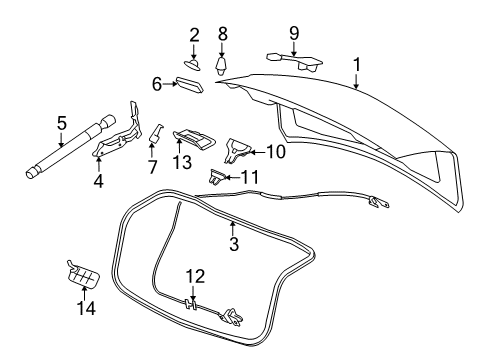 2011 Cadillac CTS Trunk Lid Diagram 2 - Thumbnail