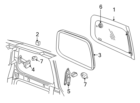 2005 Pontiac Montana Quarter Window Diagram 1 - Thumbnail