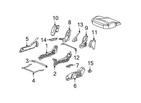 2007 Saturn Ion Recliner Asm,Passenger Seat Inner Diagram for 22729712