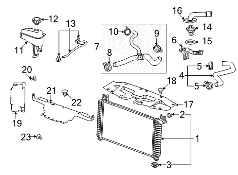 2013 GMC Sierra 1500 Baffle Assembly, Radiator Air Rh Diagram for 15915520