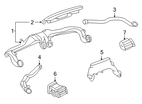 2010 Saturn Sky Outlet Assembly, Instrument Panel Outer Air Diagram for 15932624