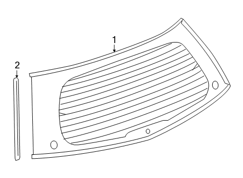 2006 Cadillac SRX Weatherstrip, Lift Gate Window Diagram for 10349640