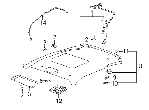 2012 Chevy Camaro Interior Trim - Roof Diagram 2 - Thumbnail