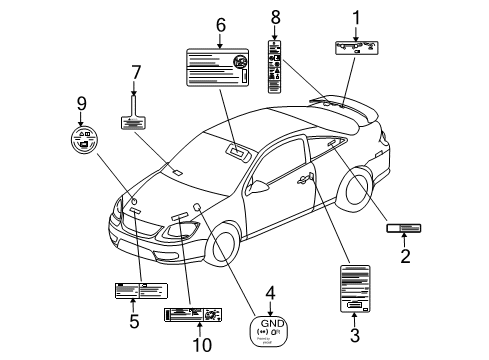 2008 Pontiac G5 Information Labels Diagram