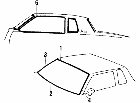 1985 Oldsmobile Cutlass Salon Cowl & Windshield - Exterior Moldings Diagram