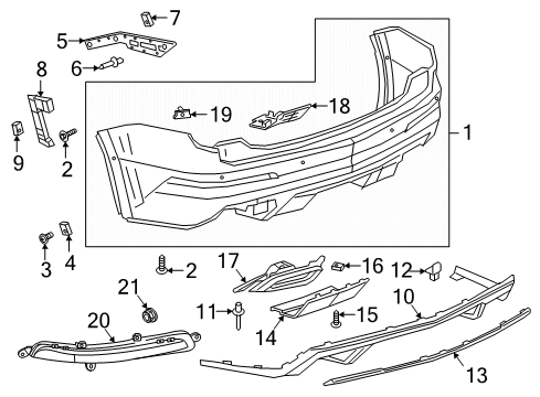 2020 Cadillac XT6 FASCIA ASM-RR BPR UPR Diagram for 85524439