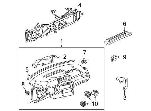 2001 Pontiac Grand Am Seal, Windshield Outer Lower Frame Diagram for 22618331