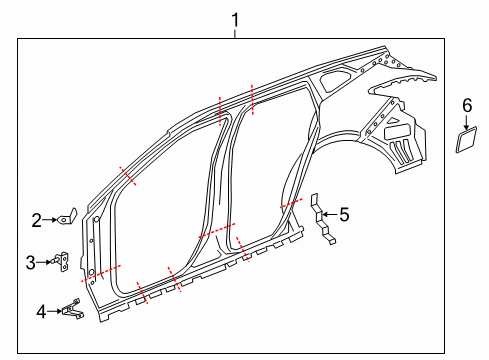 2024 Chevy Blazer Bracket Assembly, Body Si F/Fdr Rr Inter Diagram for 42441197