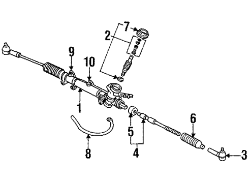 1995 Saturn SC1 P/S Pump & Hoses, Steering Gear & Linkage Diagram 2 - Thumbnail