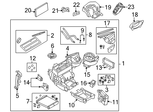 2008 Saturn Astra A/C Evaporator & Heater Components Diagram 1 - Thumbnail