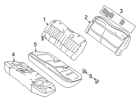 2000 Pontiac Grand Am Pad Asm,Rear Seat Back Cushion Diagram for 22604943