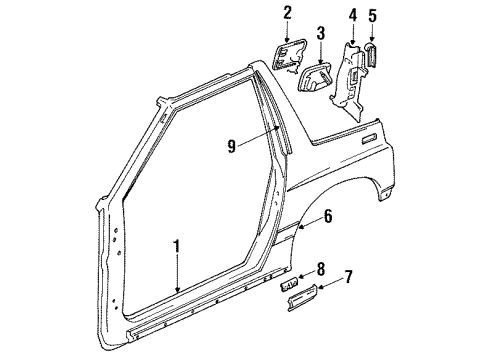 1998 Chevy Tracker Housing,Fuel Tank Filler Door Hinge Diagram for 96058900