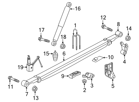 2019 Chevy Silverado 1500 Absorber Assembly, Rear Shock Diagram for 84043235