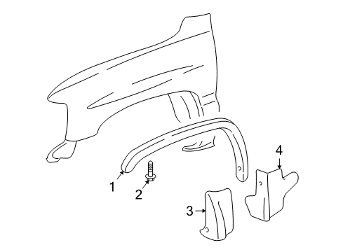 2001 GMC Yukon XL 2500 Exterior Trim - Fender Diagram