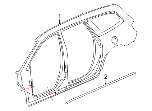 2008 Buick Enclave Weatherstrip Assembly, Front & Rear Side Door Lower Diagram for 10372799